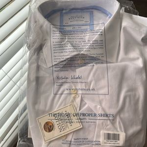 NEW TAGS ON mens slip fit white dress shirt